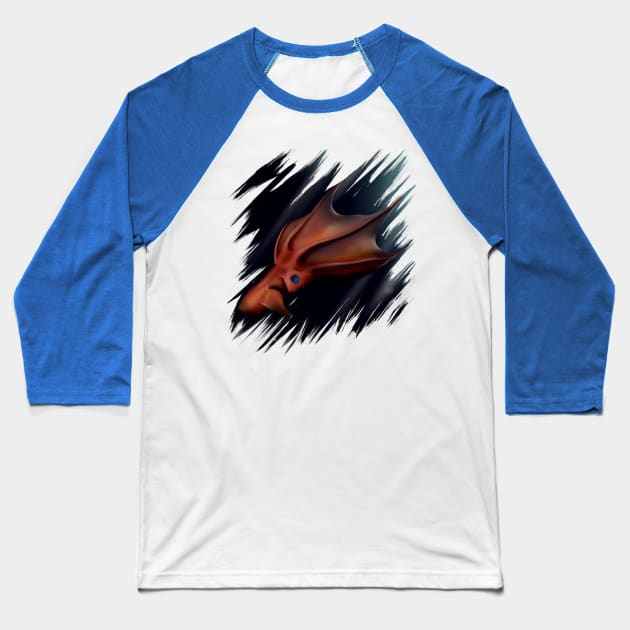 Vampire Squid animal print Baseball T-Shirt by AdishPr
